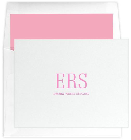 Tall Initials Folded Note Cards - Letterpress